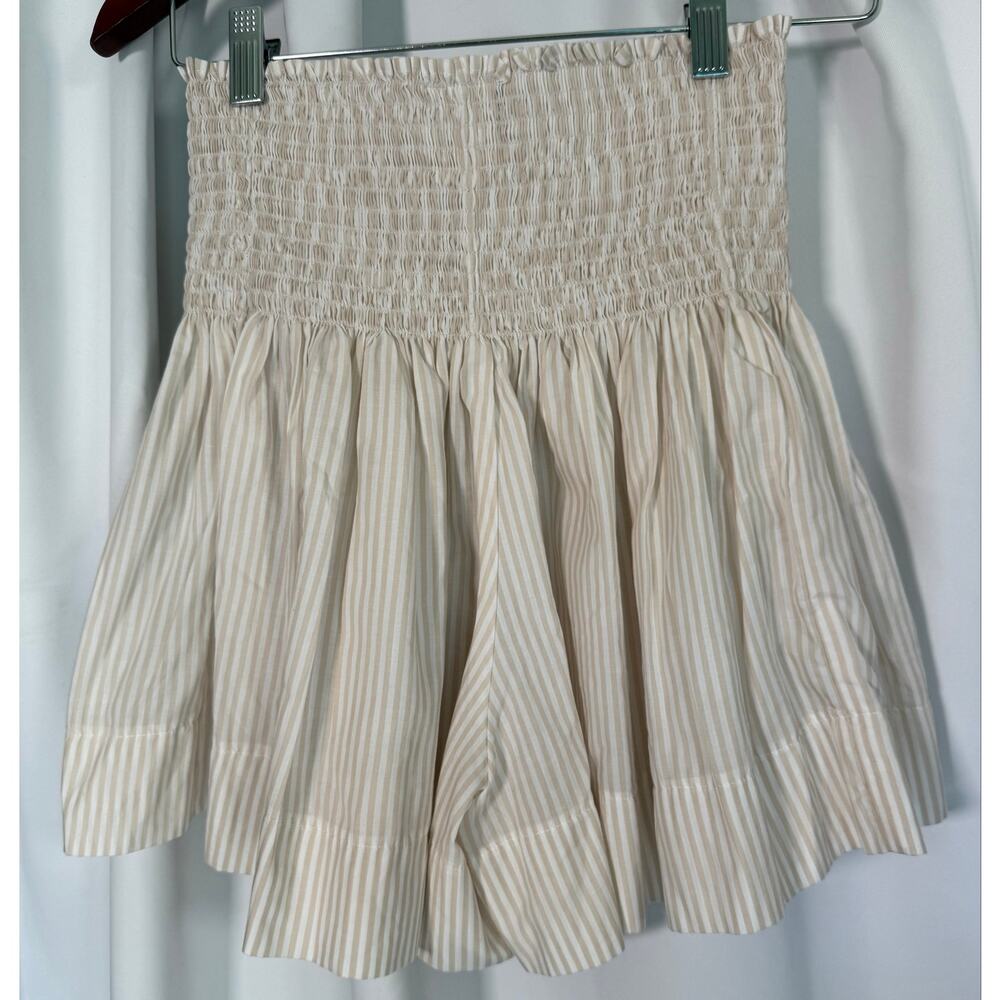 Koch Erica Shorts White & Beige Striped Small Culotte Shorts - Picture 7 of 8